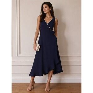 adrianna papell mock neck beaded column dress with t back Aidan Mattox Short Sleeve Beaded Column Gown